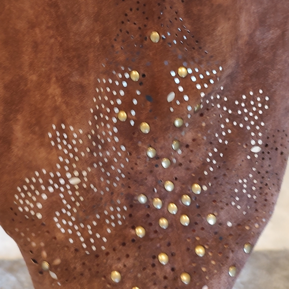 Leather Brown Petite Large Skirt! - Picture 4 of 12